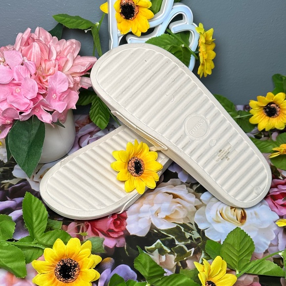 GUESS Women's Beige Slide Sandals - Picture 12 of 14